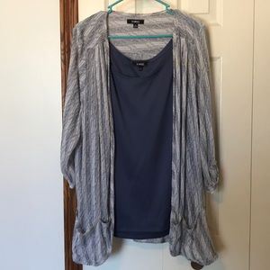 Blue and Silver Tank and Cover up Set.